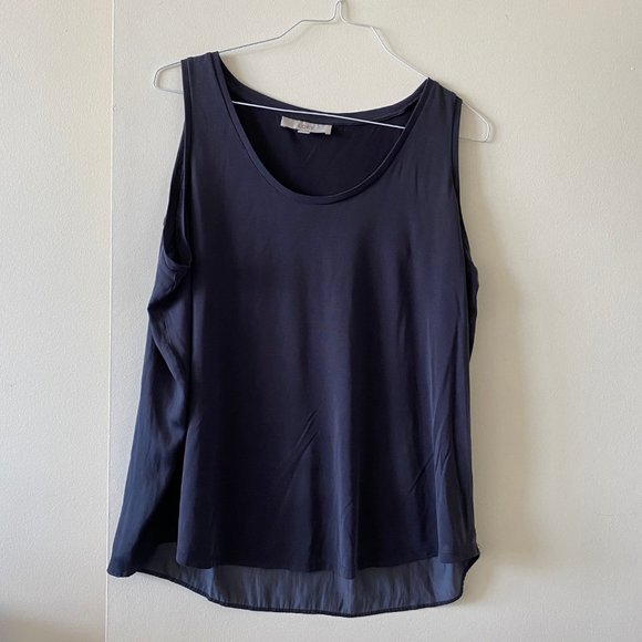 LOFT Charcoal Sleeveless Flowy Blouse - XL - Picture 6 of 8